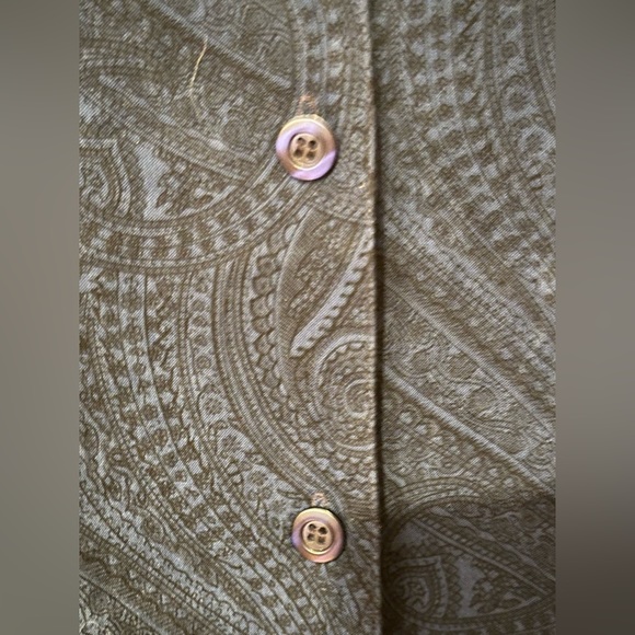 Haggar Vintage Blue & Black Paisley Button Down Collard Shirt Sz 12. Lined. - Picture 4 of 14